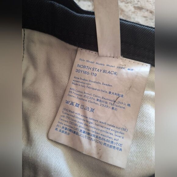 ACNE STUDIOS Bla Konst Acnes  Denim Black Jeans Size 30*32 - Picture 5 of 11